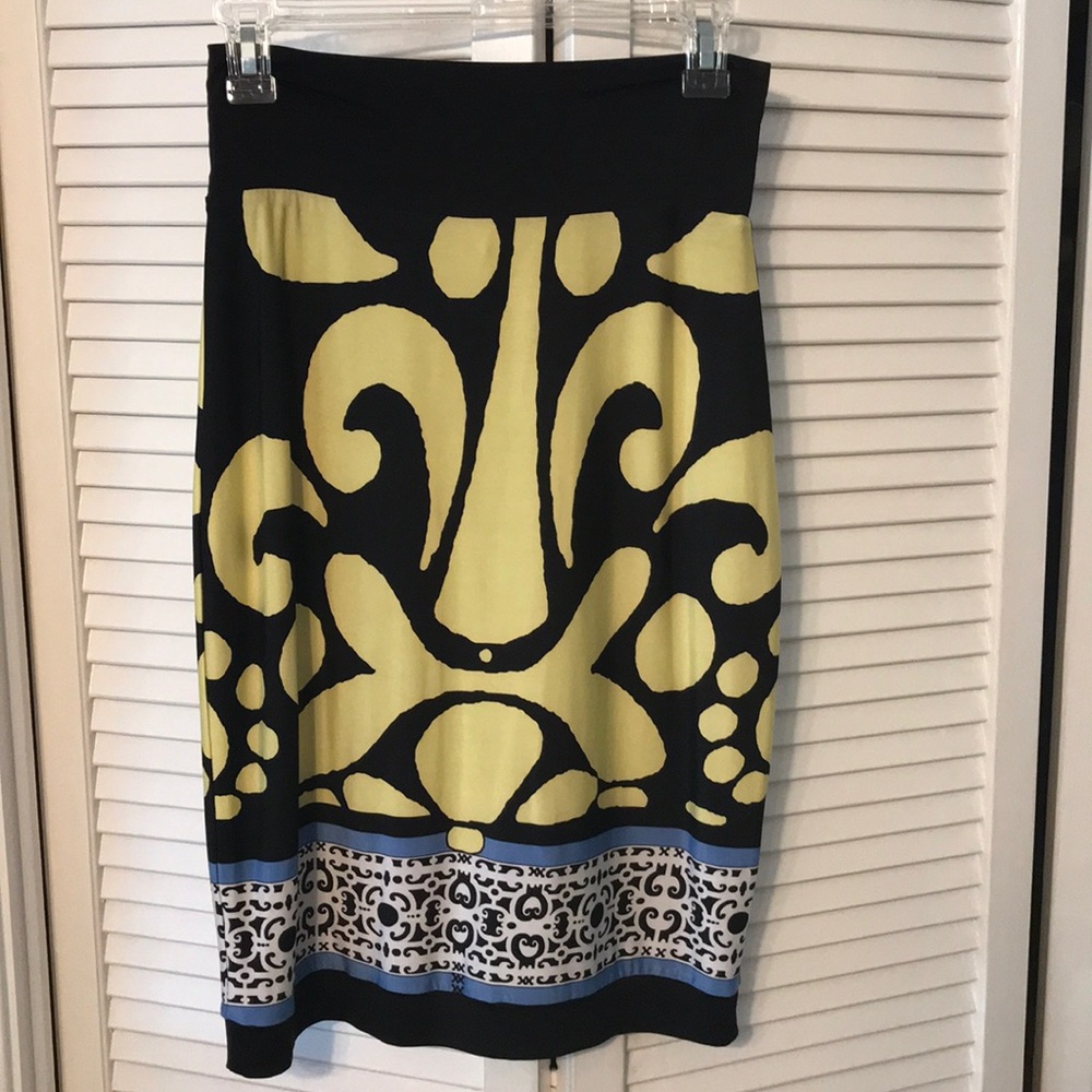 Pretty pull on skirt. Poly/spandex blend.